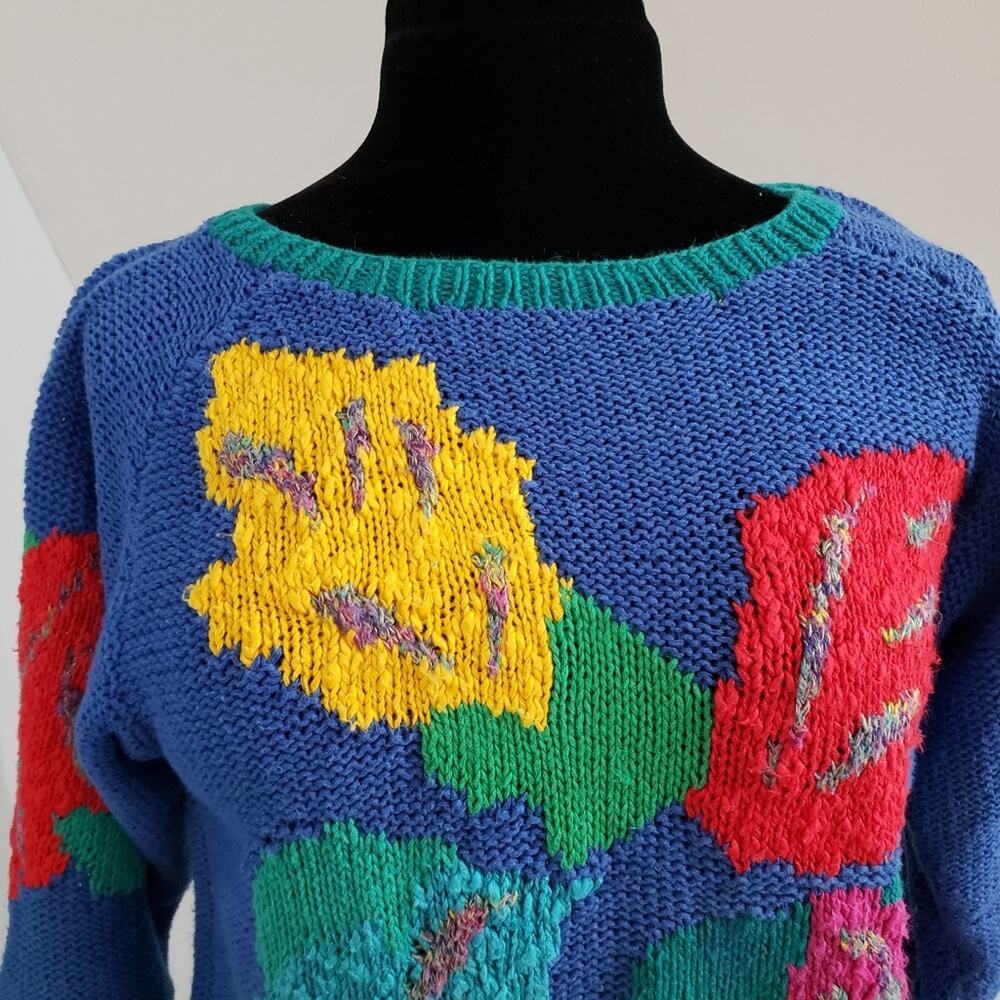 Vintage Jennifer Reed Hand Woven Scoopneck Linen Blend Half Sleeve Sweater Large - Picture 7 of 9